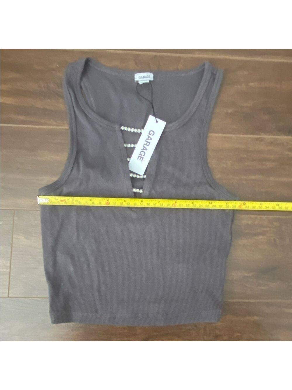 Garage Gray Ribbed Sleeveless Top Extra Small New With Tags - Picture 5 of 11